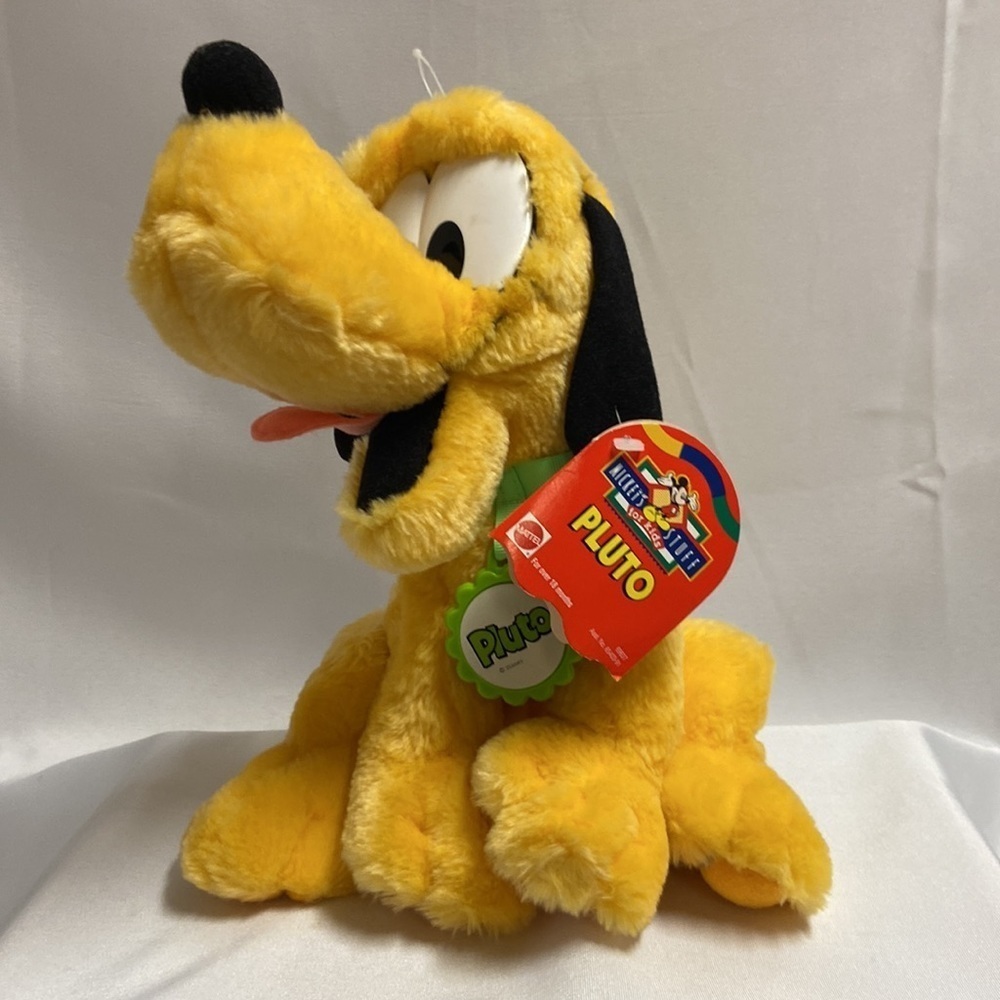 Mattel Vintage Mickey's Stuff Sitting Pluto Plush NWT!